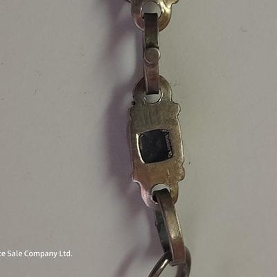 Italy .925 Sterling chain with Amythyst gem colored bracelet - and a Rhinestone necklace