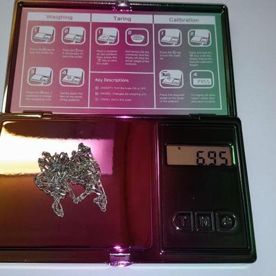 Italy .925 Sterling chain with Amythyst gem colored bracelet - and a Rhinestone necklace