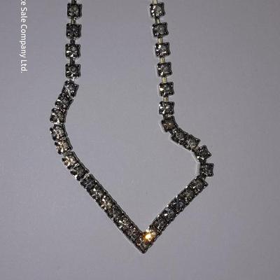 Italy .925 Sterling chain with Amythyst gem colored bracelet - and a Rhinestone necklace