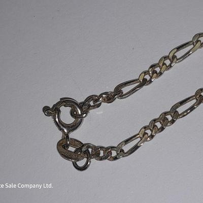 Italy .925 Sterling chain with Amythyst gem colored bracelet - and a Rhinestone necklace