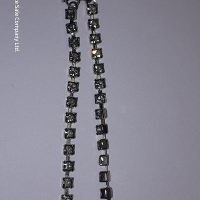 Italy .925 Sterling chain with Amythyst gem colored bracelet - and a Rhinestone necklace