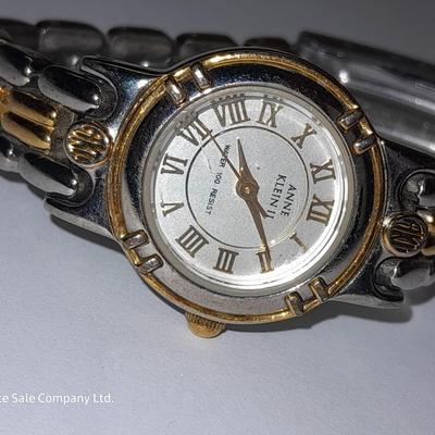 Three Women's watches - Anne Klein II - Gossip - and gold toned band with rhinestones.