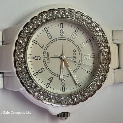 Three Women's watches - Anne Klein II - Gossip - and gold toned band with rhinestones.