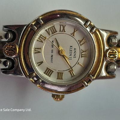 Three Women's watches - Anne Klein II - Gossip - and gold toned band with rhinestones.