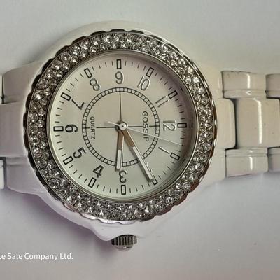 Three Women's watches - Anne Klein II - Gossip - and gold toned band with rhinestones.