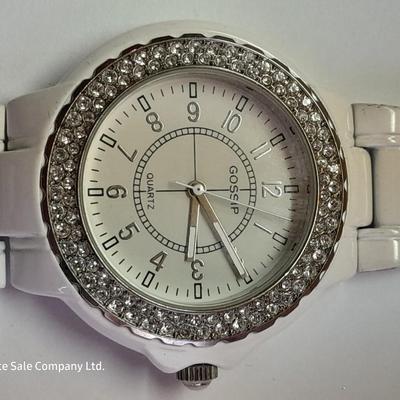 Three Women's watches - Anne Klein II - Gossip - and gold toned band with rhinestones.