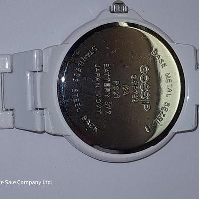 Three Women's watches - Anne Klein II - Gossip - and gold toned band with rhinestones.