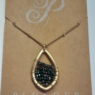Two necklaces - Plunder and silver toned pendant with chains.