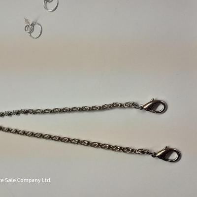 Two Pendants - Lia Sophia - gold toned fashion pin - and set of earrings.