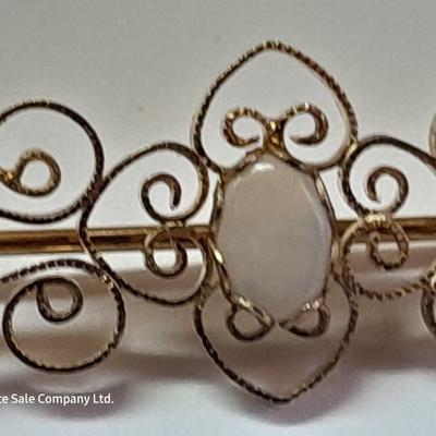 Two Pendants - Lia Sophia - gold toned fashion pin - and set of earrings.