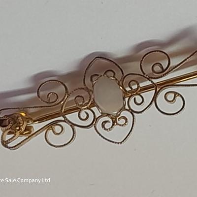 Two Pendants - Lia Sophia - gold toned fashion pin - and set of earrings.