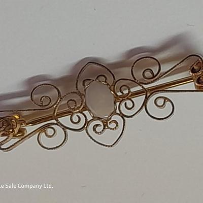 Two Pendants - Lia Sophia - gold toned fashion pin - and set of earrings.