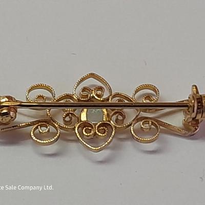 Two Pendants - Lia Sophia - gold toned fashion pin - and set of earrings.