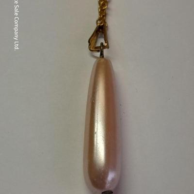 Rhinestone ring BLING! with tear drop like pearl colored necklace and matching earrings