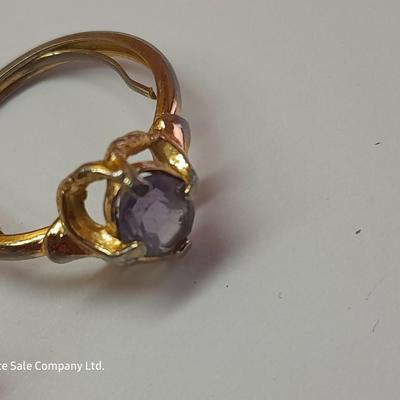 Amethyst colored matching jewelry - Ring - Bracelet - Hat pin - and necklace