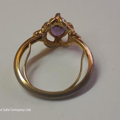 Amethyst colored matching jewelry - Ring - Bracelet - Hat pin - and necklace