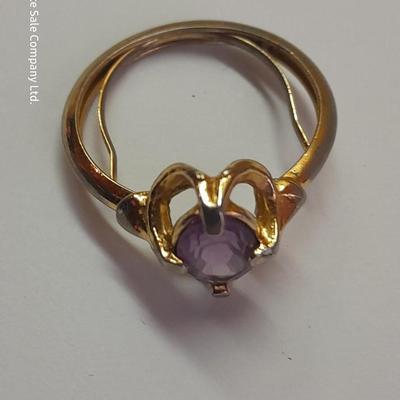 Amethyst colored matching jewelry - Ring - Bracelet - Hat pin - and necklace