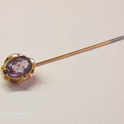 Amethyst colored matching jewelry - Ring - Bracelet - Hat pin - and necklace