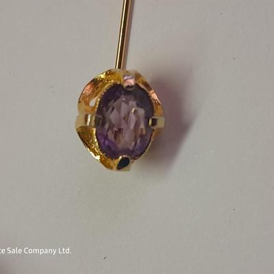 Amethyst colored matching jewelry - Ring - Bracelet - Hat pin - and necklace