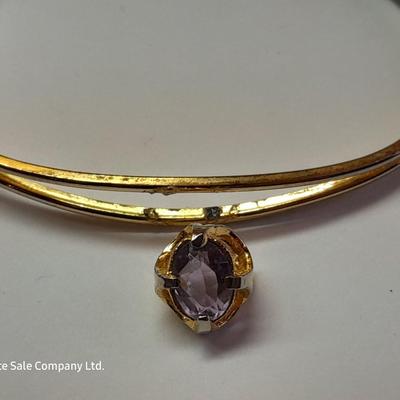Amethyst colored matching jewelry - Ring - Bracelet - Hat pin - and necklace