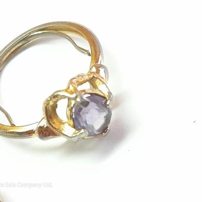 Amethyst colored matching jewelry - Ring - Bracelet - Hat pin - and necklace