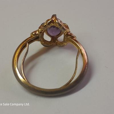 Amethyst colored matching jewelry - Ring - Bracelet - Hat pin - and necklace