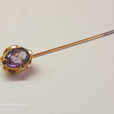 Amethyst colored matching jewelry - Ring - Bracelet - Hat pin - and necklace