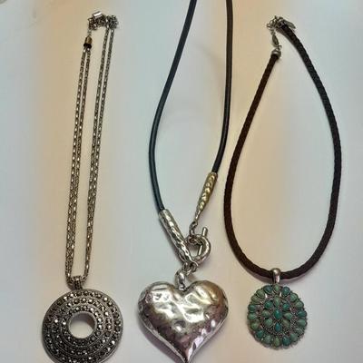 Three necklaces with beautiful pendants