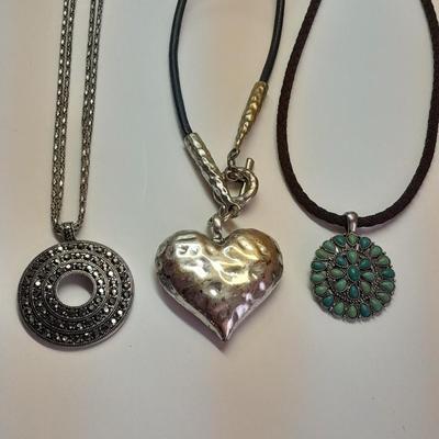 Three necklaces with beautiful pendants