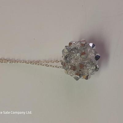 Gold toned rhinestone necklace with matching earrings- Plunder earrings and a Bling ball pendant necklace.