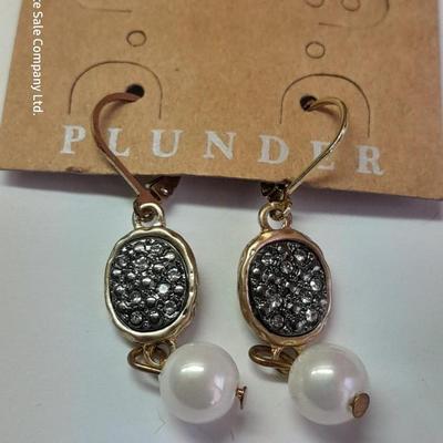 Gold toned rhinestone necklace with matching earrings- Plunder earrings and a Bling ball pendant necklace.