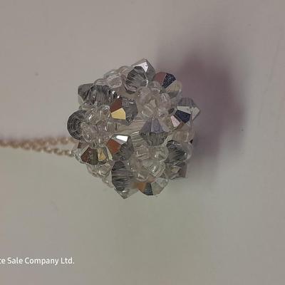 Gold toned rhinestone necklace with matching earrings- Plunder earrings and a Bling ball pendant necklace.