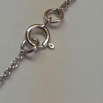 Two silver-toned necklaces with Rhinestone pendants