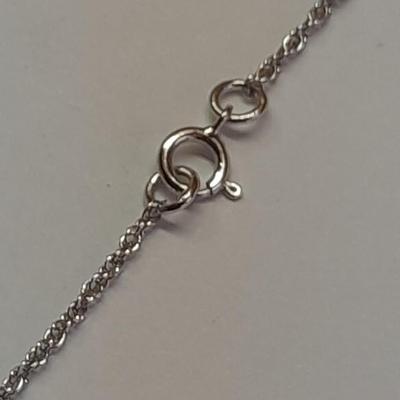 Two silver-toned necklaces with Rhinestone pendants