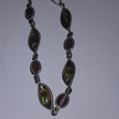 Abalone teardrop marked necklace with a nice bracelet.