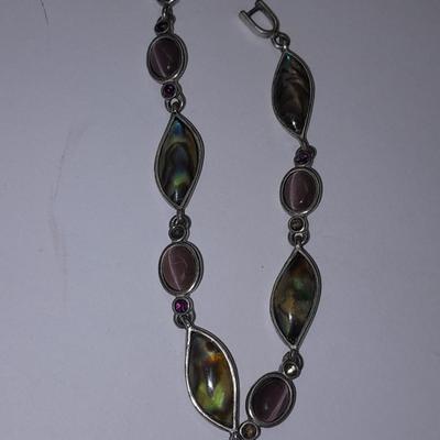 Abalone teardrop marked necklace with a nice bracelet.