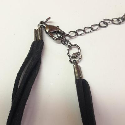 Two fun choker style necklaces beads and BIG Bling