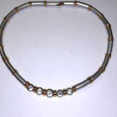 Two necklaces with Rhinestone like Gems