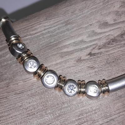 Two necklaces with Rhinestone like Gems