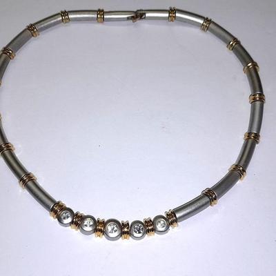 Two necklaces with Rhinestone like Gems