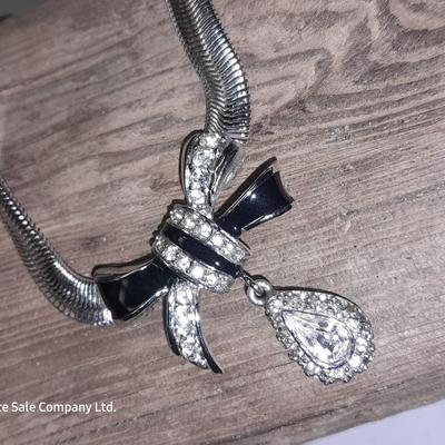 Two necklaces with Rhinestone like Gems