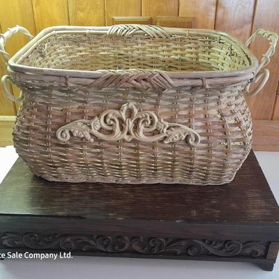 Flatware storage box with large Decorative basket