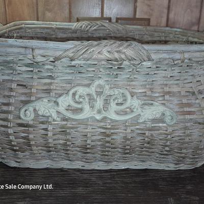 Flatware storage box with large Decorative basket