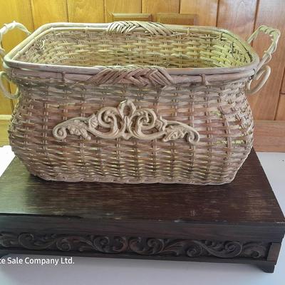 Flatware storage box with large Decorative basket