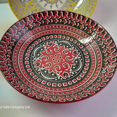 Set of four Colorful and fun designed MIKASA Marrakesh stoneware Bowls - Dishwasher & micro safe