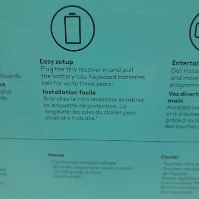 NEW LOGI wireless keyboard & mouse combo with 50-foot RJ45 Cable