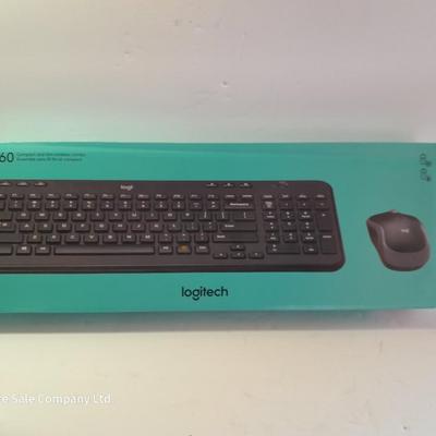 NEW LOGI wireless keyboard & mouse combo with 50-foot RJ45 Cable
