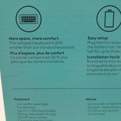 NEW LOGI wireless keyboard & mouse combo with 50-foot RJ45 Cable