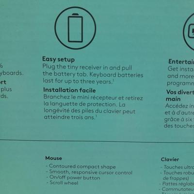 NEW LOGI wireless keyboard & mouse combo with 50-foot RJ45 Cable