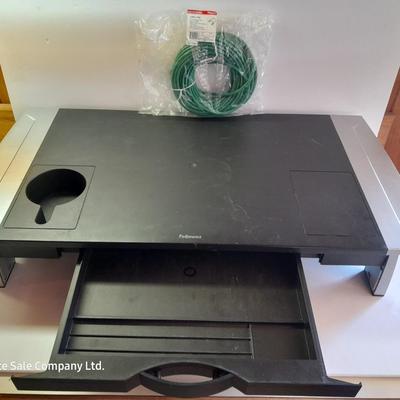 Fellowes Desktop Riser with Storage Drawer and a 50-foot RJ45 cable